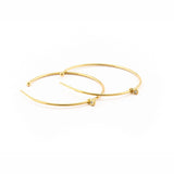 TAI JEWELRY Earrings GOLD Medium Hoop Earring With Cz Drop