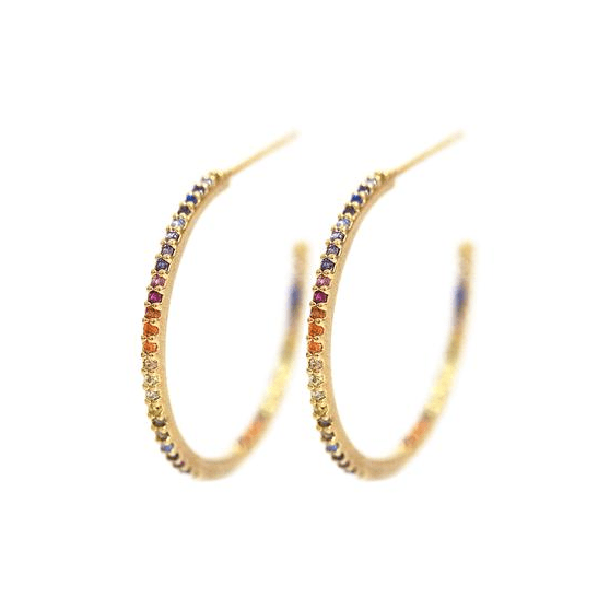 TAI JEWELRY earrings Medium Rainbow Hoop