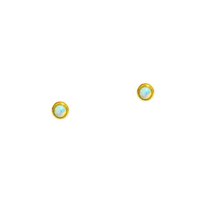 TAI JEWELRY | Mini Bezel Set Opal Studs | Earrings |