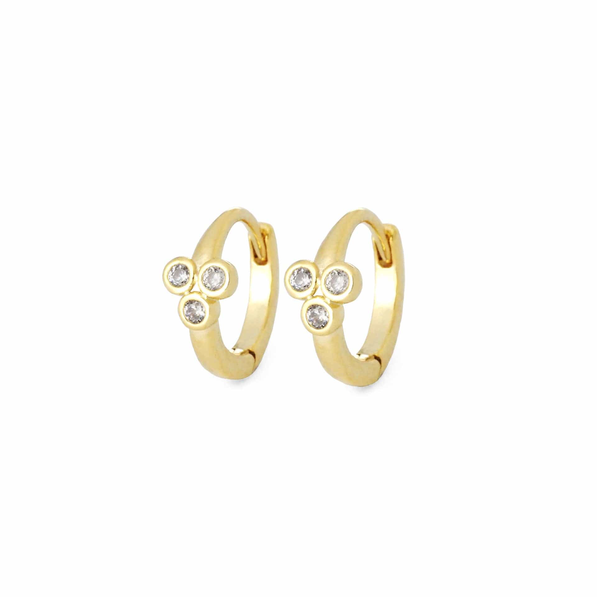 TAI JEWELRY Earrings GOLD Mini Cubic Zirconia Cluster Huggie Earrings