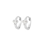 TAI JEWELRY Earrings SILVER Mini Cubic Zirconia Cluster Huggie Earrings