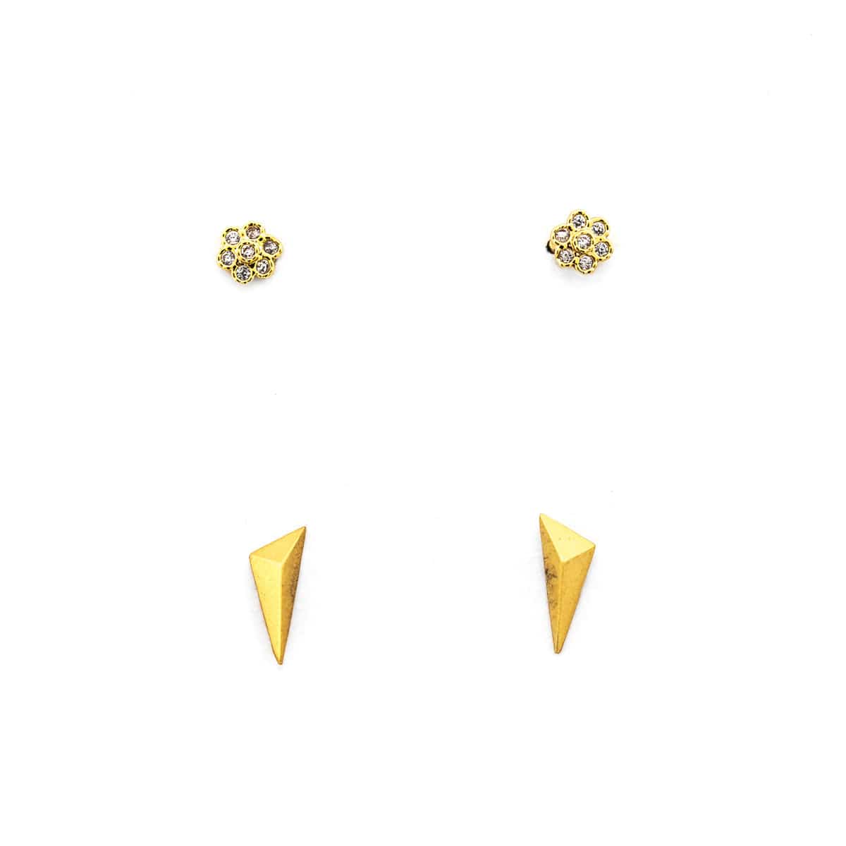 TAI JEWELRY Earrings GOLD Mini Flower Set Of 2 Earrings