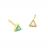 TAI JEWELRY | Mini Mismatched Triangle Posts | Earrings |
