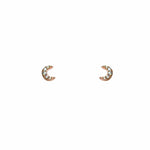 TAI JEWELRY Earrings ROSE GOLD Mini Pave Moon Earrings