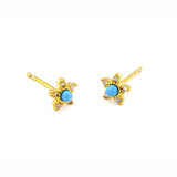 TAI JEWELRY Earrings TURQUOISE Mini Pearl Flower Post Earring