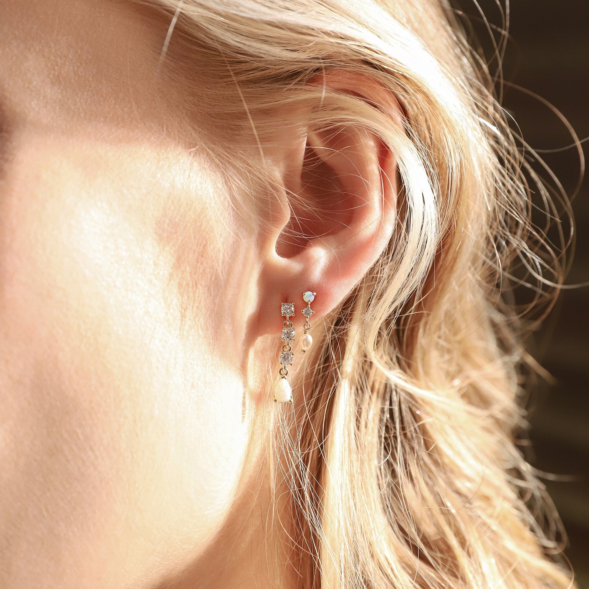 TAI JEWELRY | Mini Pearl & Opal Drop Stud Earrings | Earrings |