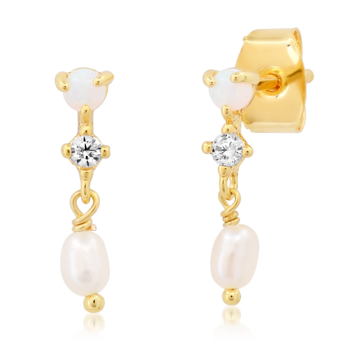 TAI JEWELRY | Mini Pearl & Opal Drop Stud Earrings | Earrings |