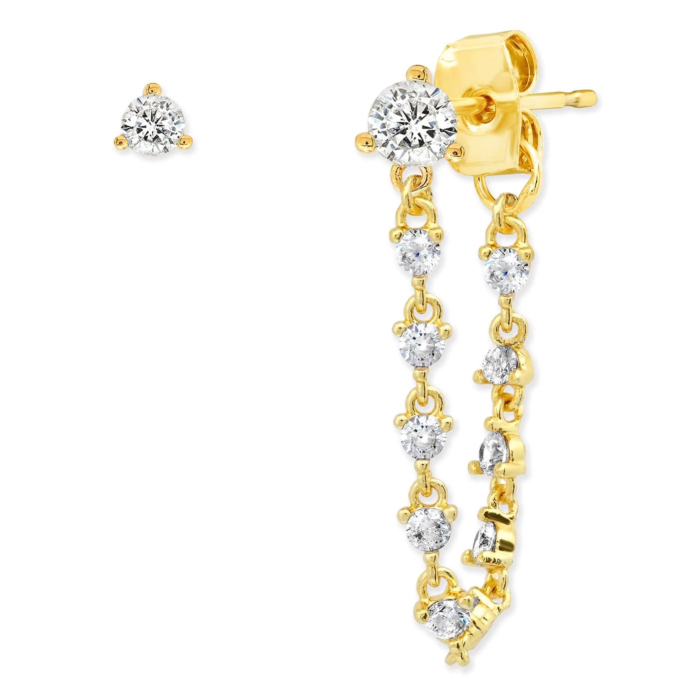 TAI JEWELRY | Mismatched CZ Drop & Stud Earrings | Earrings |