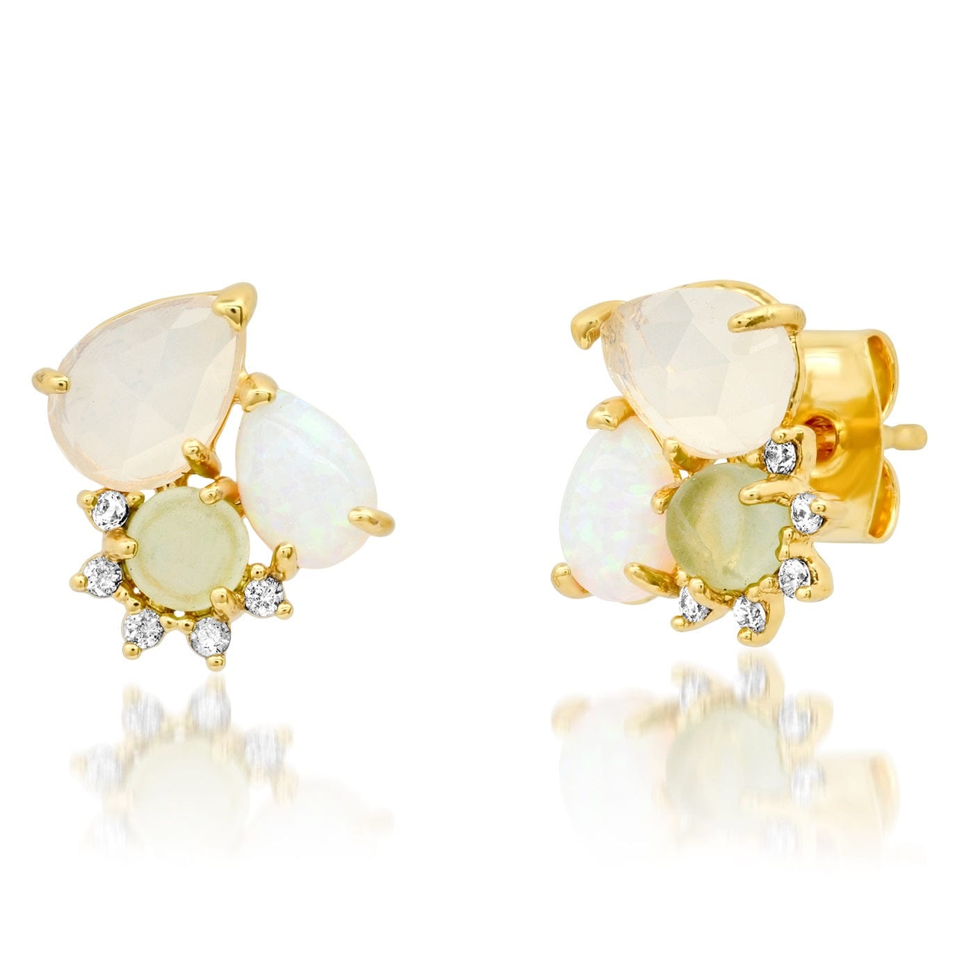 TAI JEWELRY Earrings Mixed Stone Cluster Studs