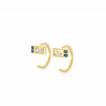 TAI JEWELRY Earrings GOLD Montana Baguette Reverse Huggie
