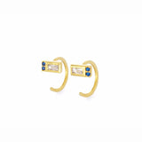 TAI JEWELRY Earrings GOLD Montana Baguette Reverse Huggie