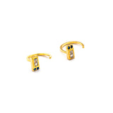 TAI JEWELRY Earrings GOLD Montana Baguette Reverse Huggie