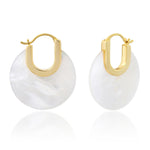 TAI JEWELRY | Mother of Pearl Disc Huggie | Earrings |
