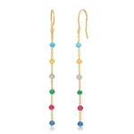 TAI JEWELRY | Multi-Colored CZ Linear Chain Earrings | Earrings |