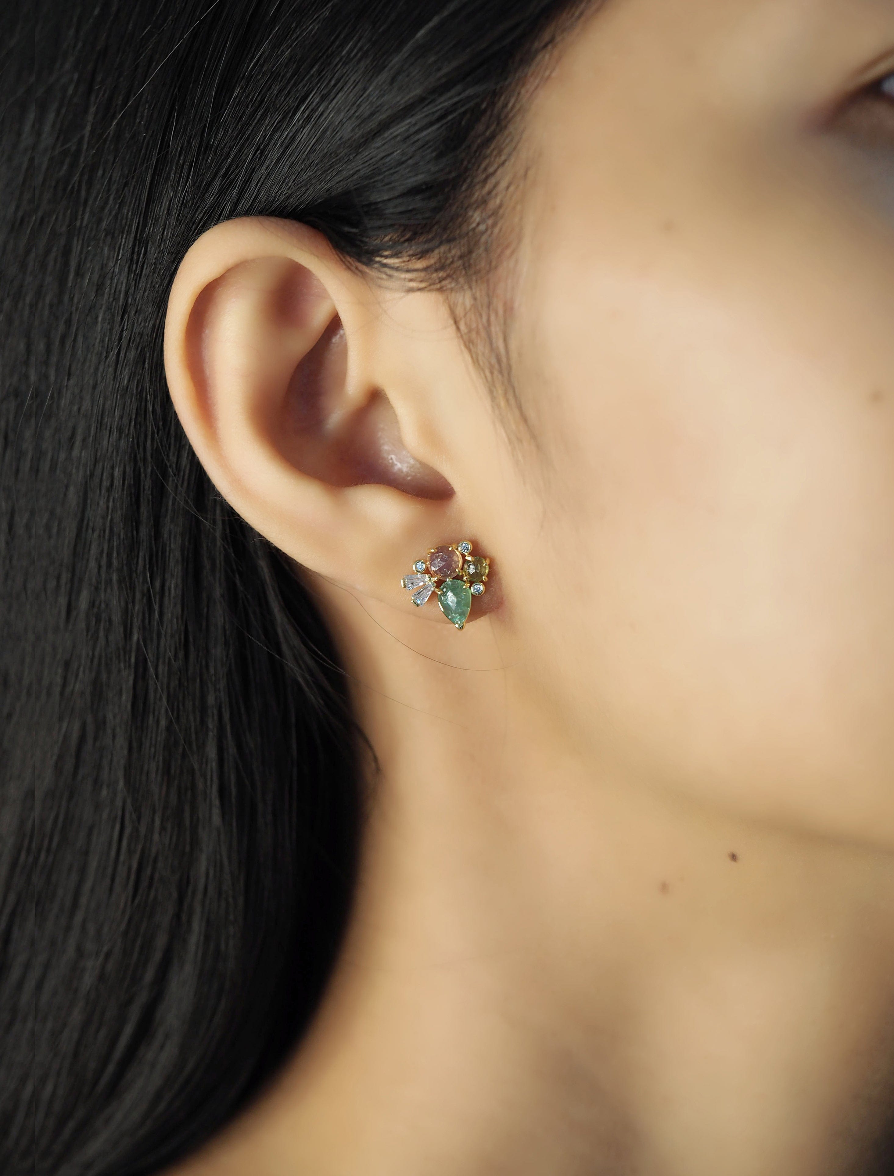 TAI JEWELRY | Neutral Cluster Studs | Earrings |