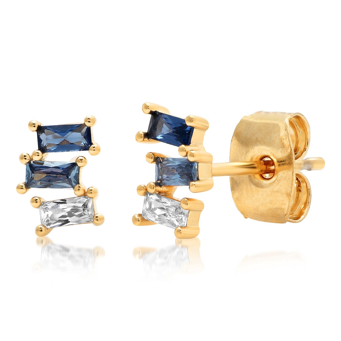 TAI JEWELRY Earrings BLUE Ombré Baguette Stack