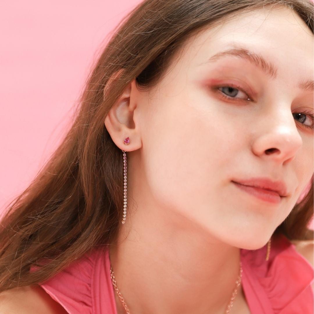 TAI JEWELRY Earrings Ombre Linear CZ Earrings