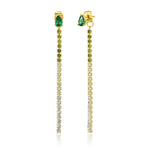 TAI JEWELRY Earrings Green Ombre Linear CZ Earrings