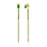 TAI JEWELRY Earrings Green Ombre Linear CZ Earrings