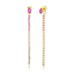 TAI JEWELRY Earrings Red Ombre Linear CZ Earrings