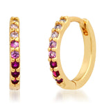 TAI JEWELRY | Ombre Pave CZ Huggie | Earrings |