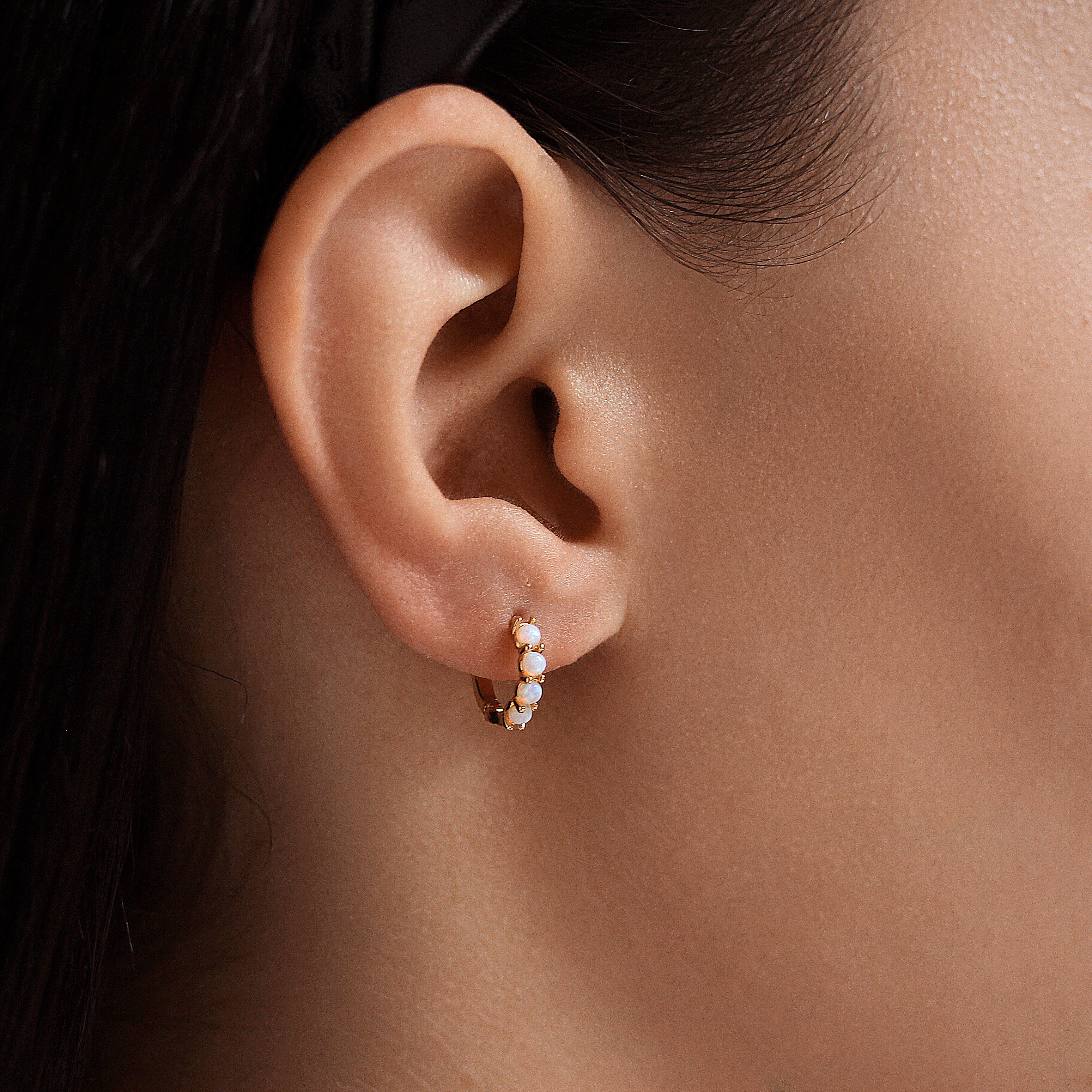 TAI JEWELRY | Opal Huggie | 11mm | Earrings |