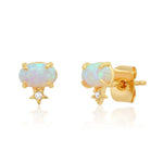 TAI JEWELRY | Opal Oval Stud With Tiny Star Accent | Earrings |
