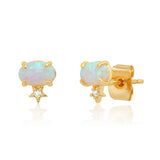 TAI JEWELRY | Opal Oval Stud With Tiny Star Accent | Earrings |