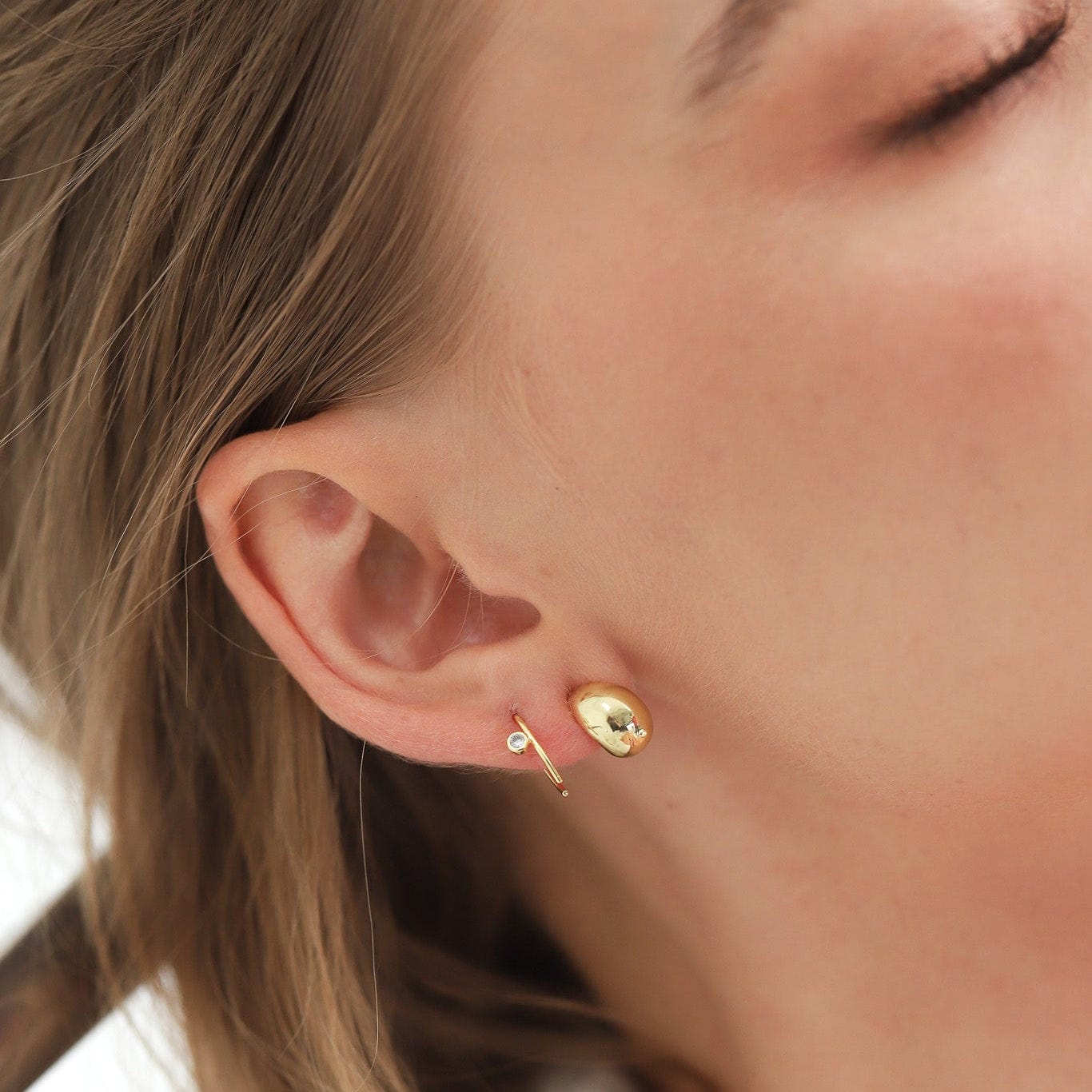 TAI JEWELRY | Open Arc CZ Studs | Earrings |