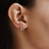 TAI JEWELRY | Open Circle Pave Cz Stud | Earrings |