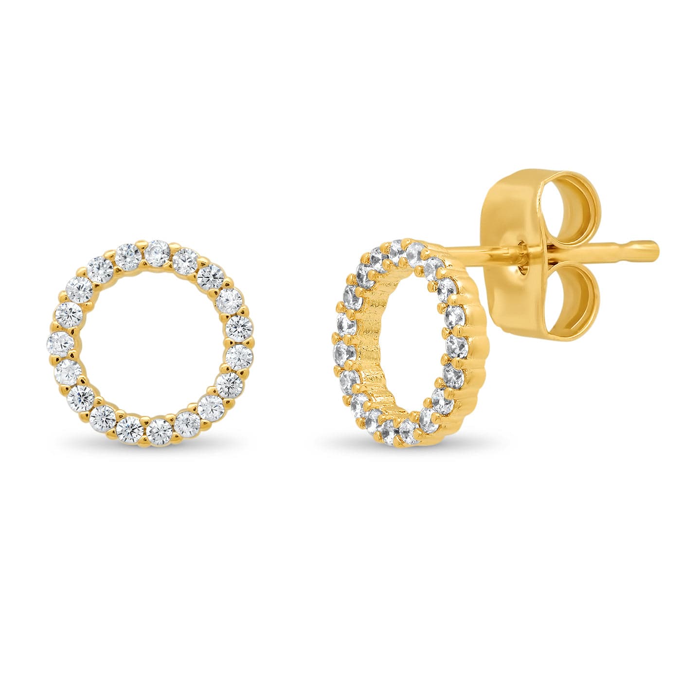 TAI JEWELRY | Open Circle Pave Cz Stud | Earrings |