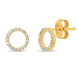 TAI JEWELRY | Open Circle Pave Cz Stud | Earrings |