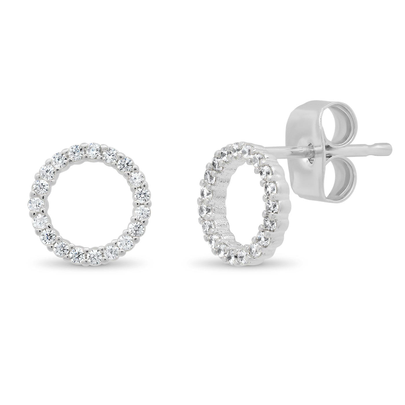 TAI JEWELRY | Open Circle Pave Cz Stud | Earrings |