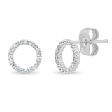 TAI JEWELRY | Open Circle Pave Cz Stud | Earrings |