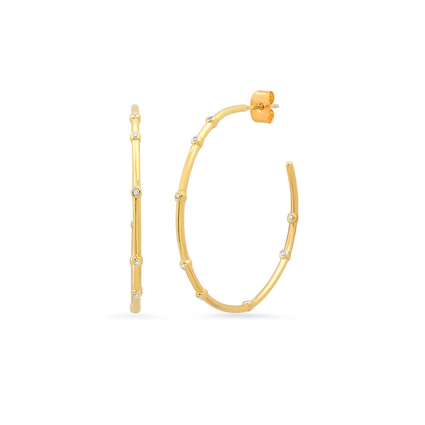 TAI JEWELRY | Open Hoops With CZ Accents | Earrings |