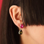 TAI JEWELRY Earrings Oval and Pear Glass Drop Earrings