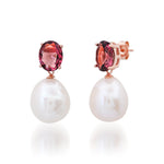 TAI JEWELRY Earrings Oval CZ and Pearl Drop Earrings