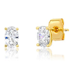 TAI JEWELRY Earrings Oval CZ Stud