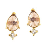 TAI JEWELRY | Oval Rose Quartz Earrings With Cz Drop | Earrings |