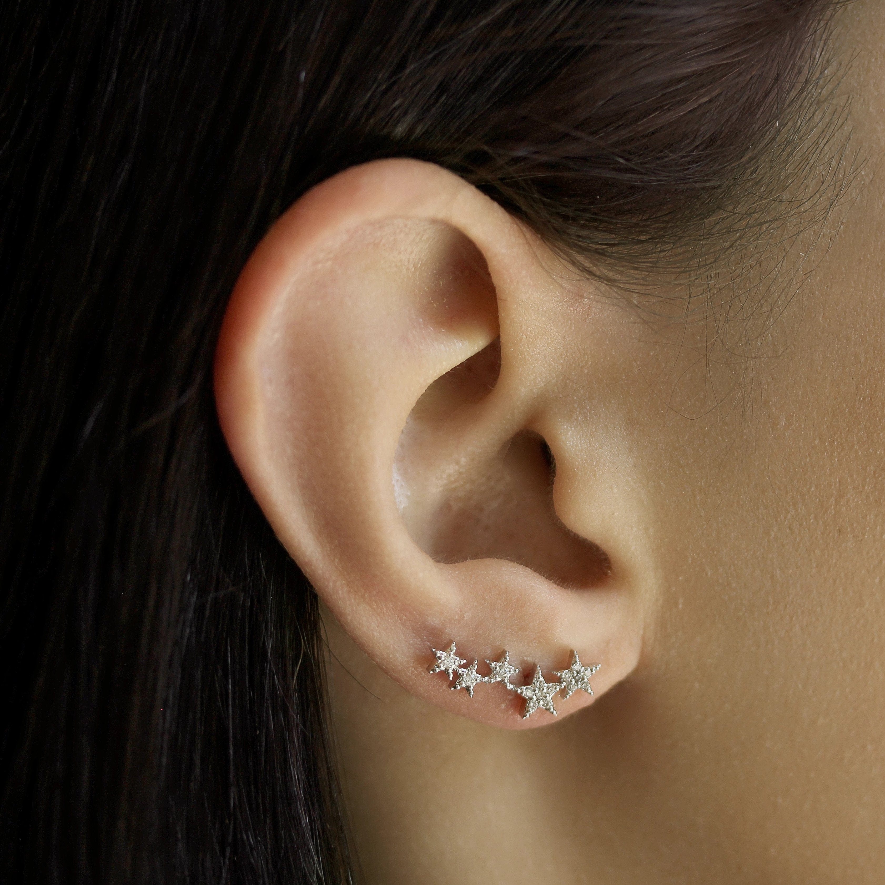 TAI JEWELRY | Pave 5 Star Earrings | Earrings |