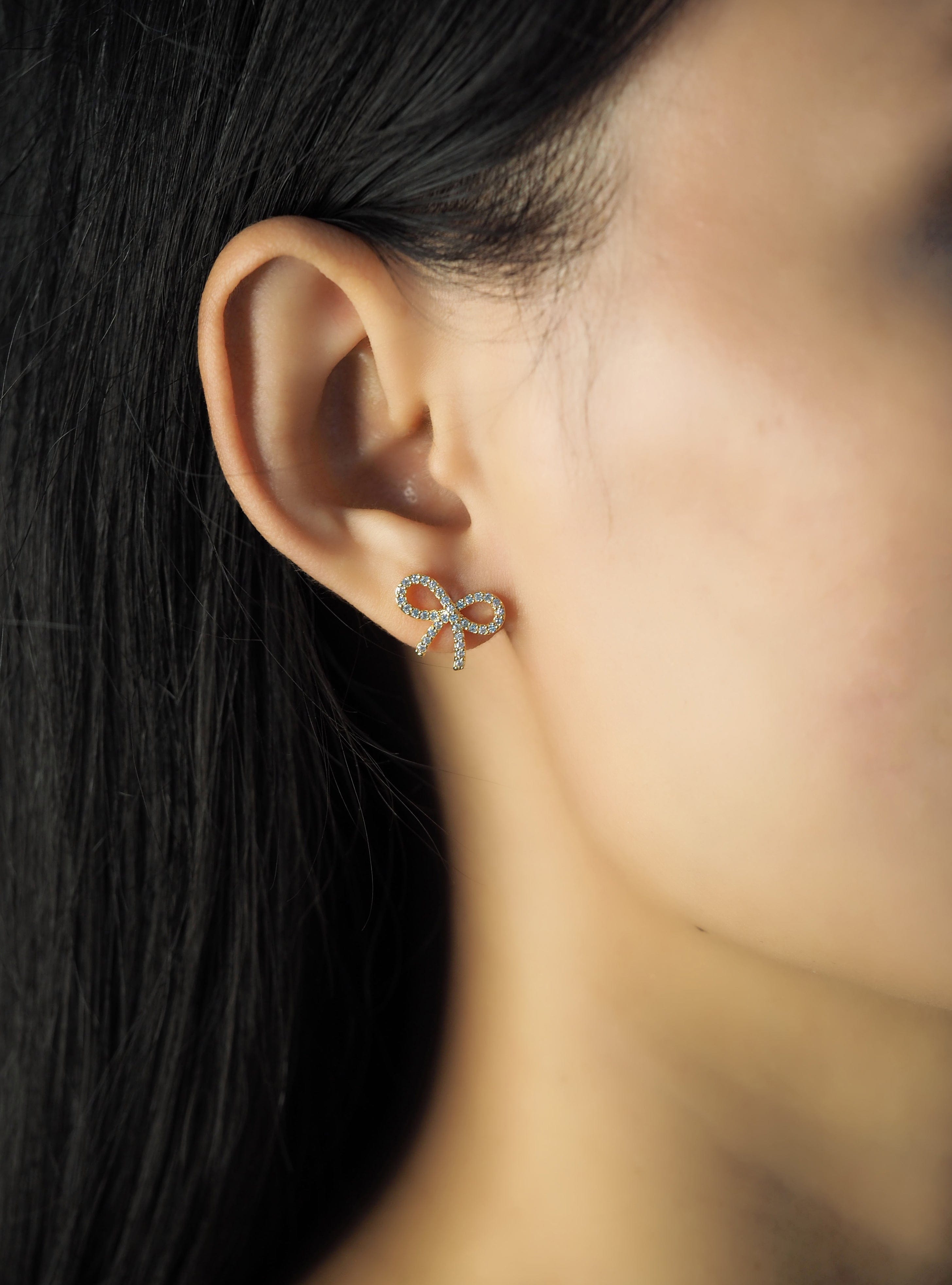 TAI JEWELRY | Pave CZ Bows | Earrings |