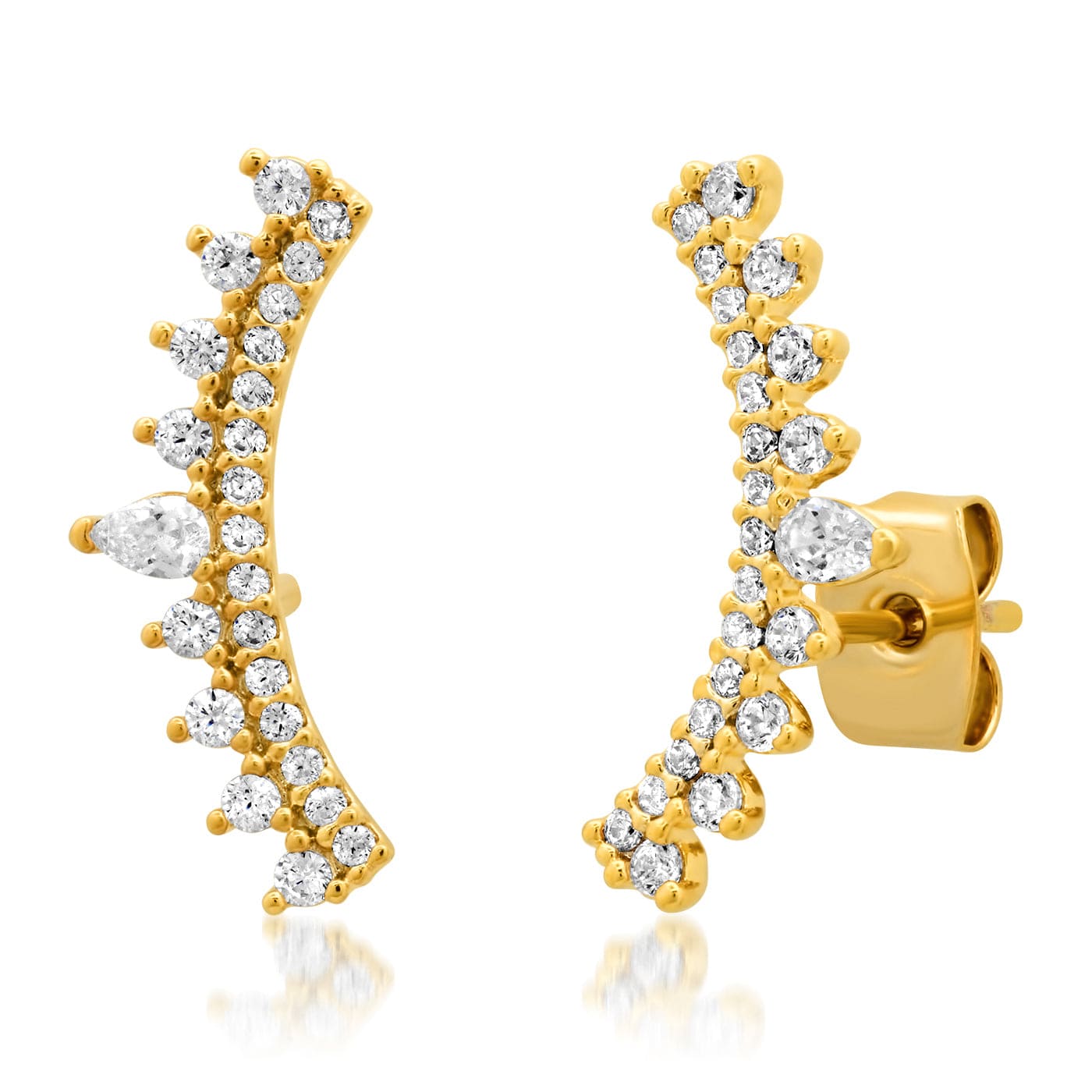 TAI JEWELRY | Pave CZ Climbers | Earrings |