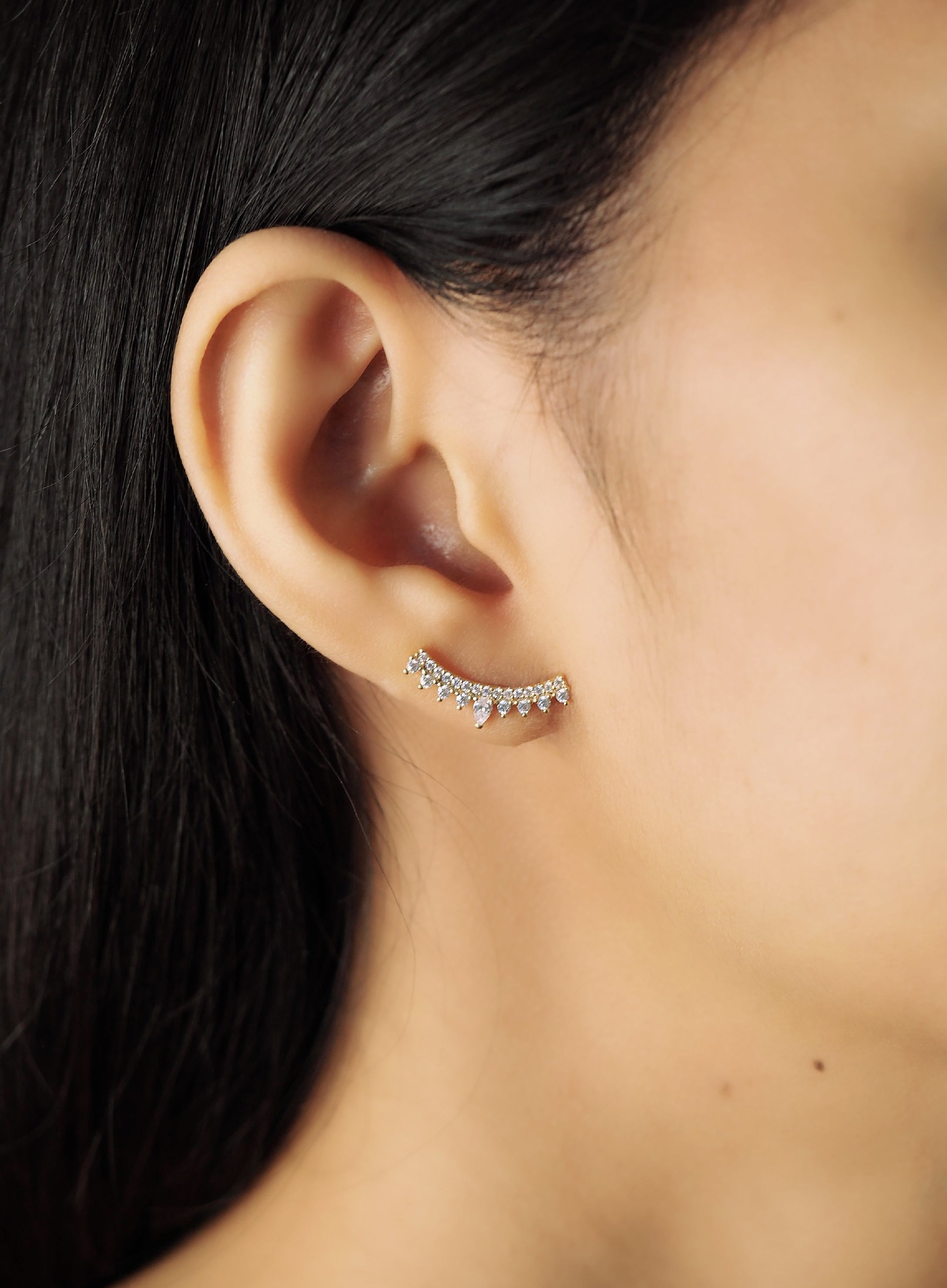 TAI JEWELRY | Pave CZ Climbers | Earrings |