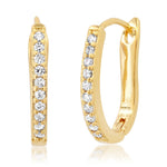 TAI JEWELRY Earrings Pave CZ Elongated Huggies