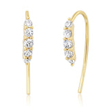 TAI JEWELRY Earrings Pave CZ French Wire Huggies