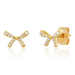 TAI JEWELRY | Pavé Cz Gold Bow Earrings | Earrings |