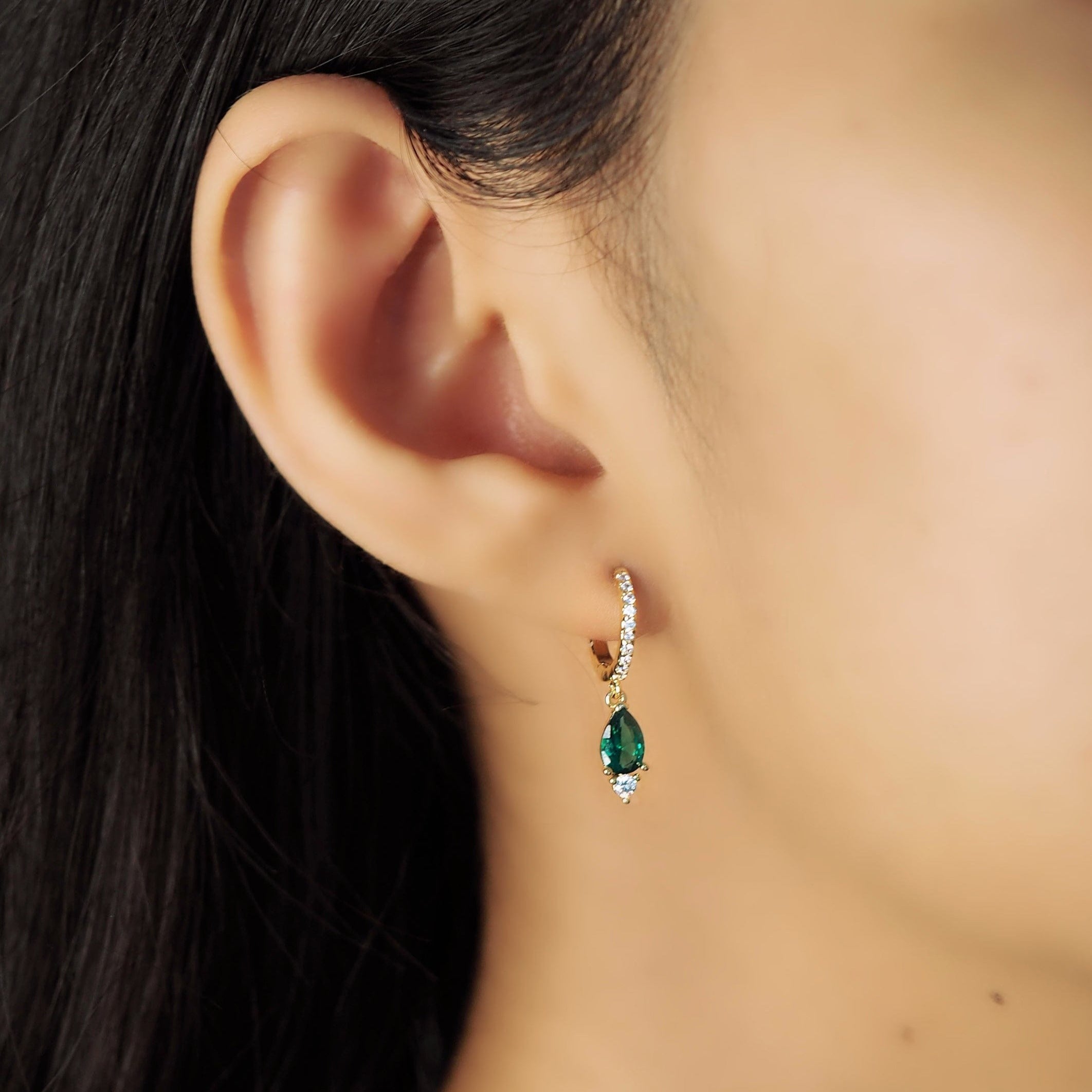 TAI JEWELRY | Pavé Glow Teardrop Huggies | Earrings |