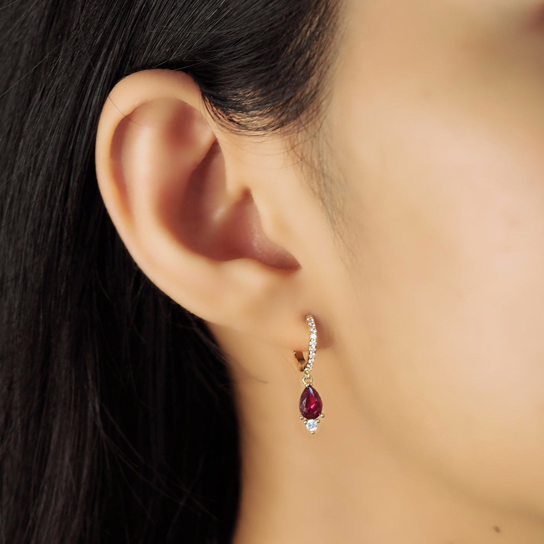 TAI JEWELRY | Pavé Glow Teardrop Huggies | Earrings |