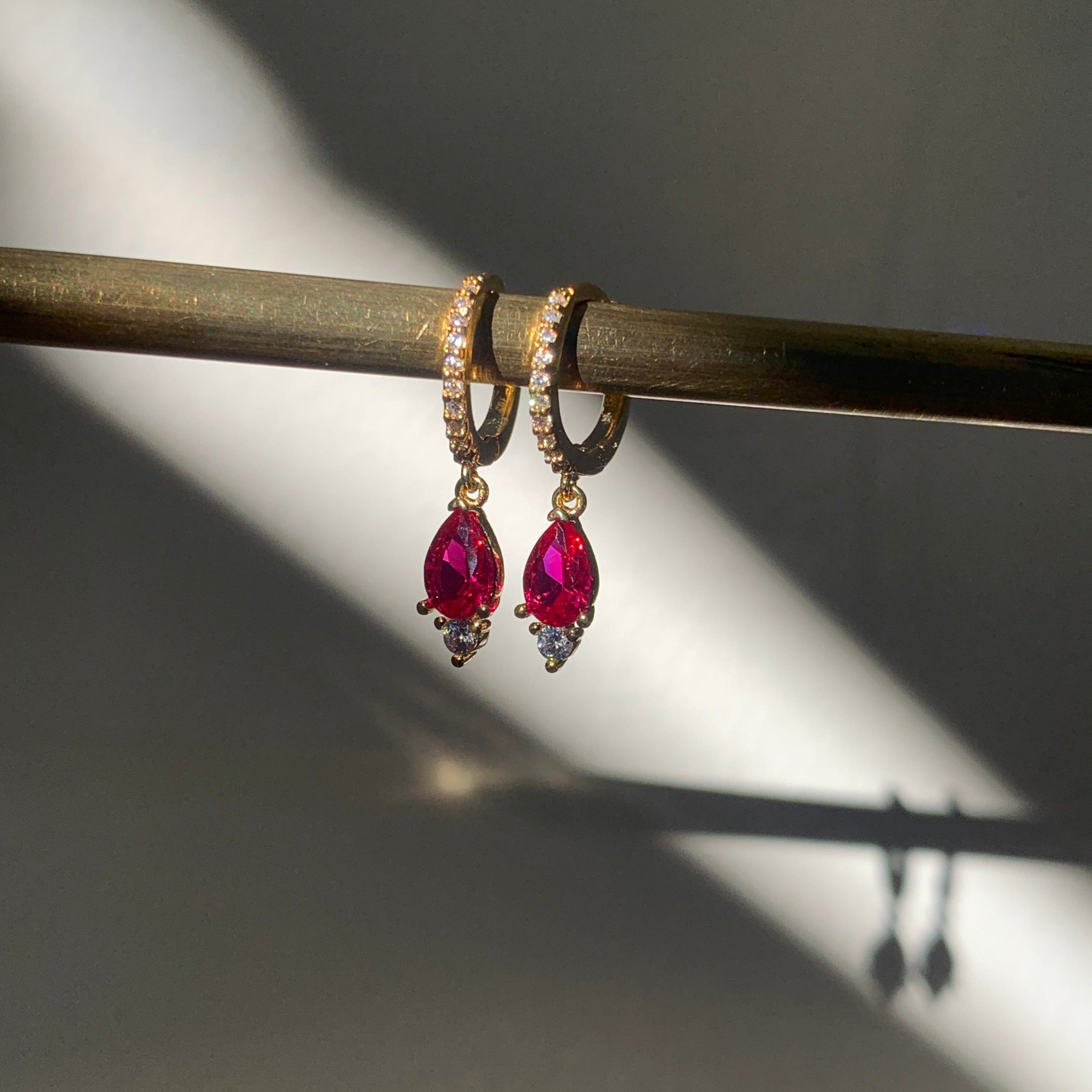 TAI JEWELRY | Pavé Glow Teardrop Huggies | Earrings |
