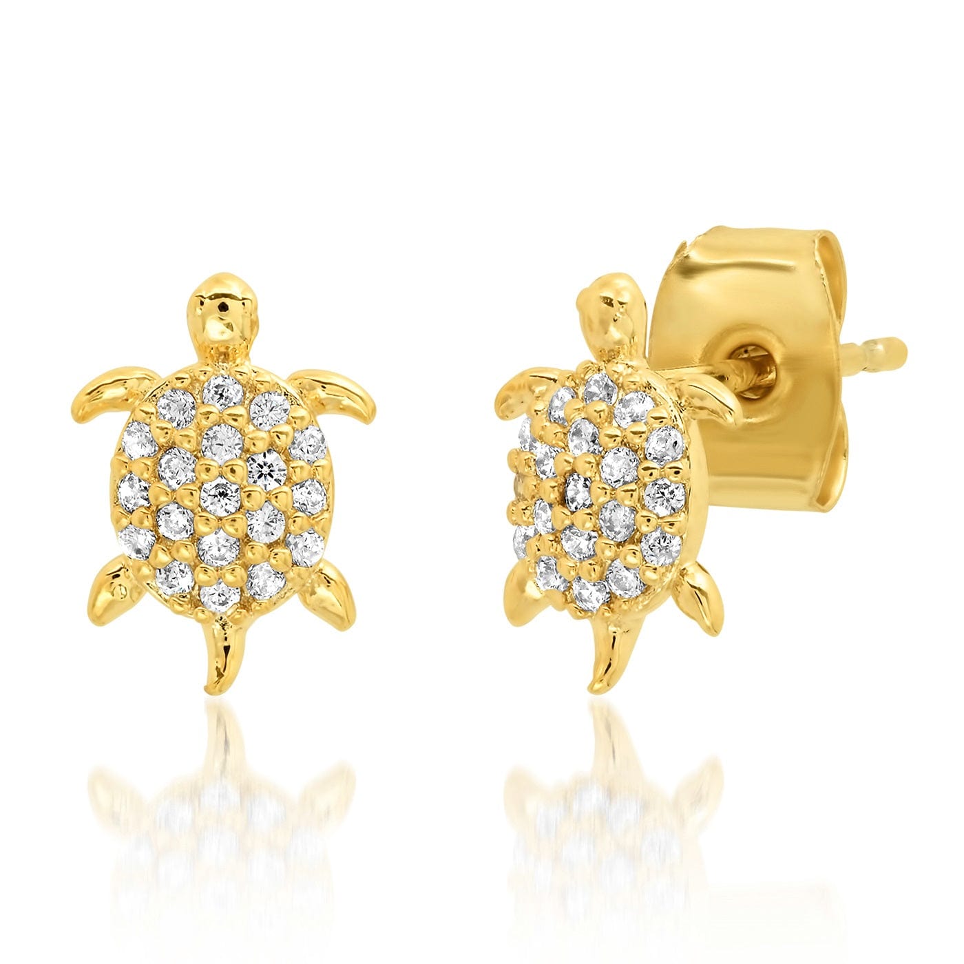 TAI JEWELRY Earrings Pave CZ Turtle Studs